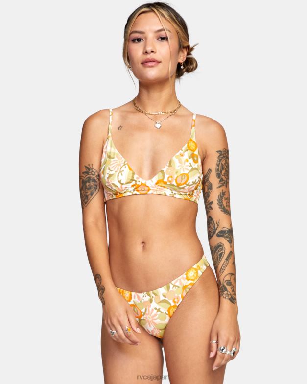 泳ぐ TP8J1604 白 RVCA 女性 アバンガードナー ハイトライアングルビキニトップ