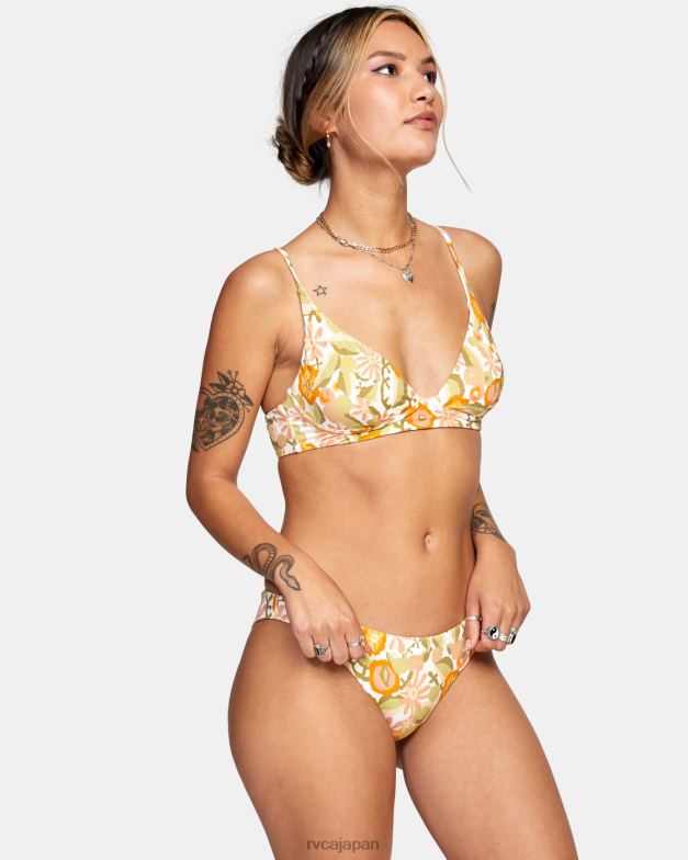泳ぐ TP8J1604 白 RVCA 女性 アバンガードナー ハイトライアングルビキニトップ