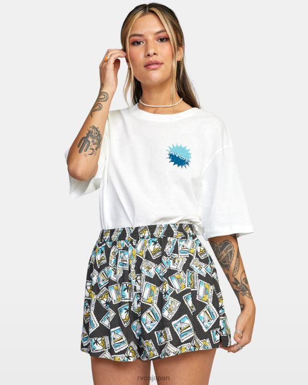 衣類 TP8J1618 黒 RVCA 女性 ソーヤーウーブンショーツ