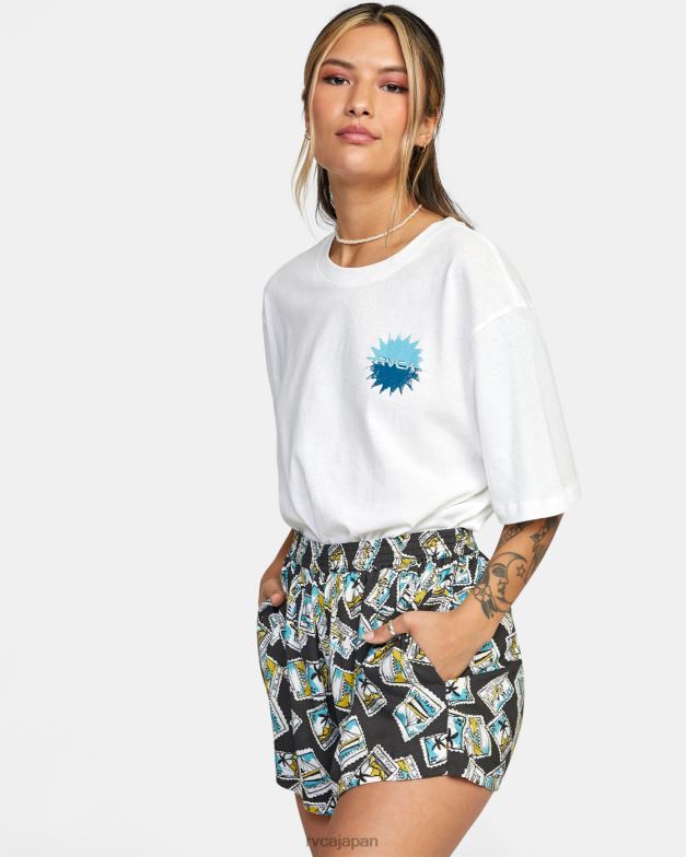 衣類 TP8J1618 黒 RVCA 女性 ソーヤーウーブンショーツ