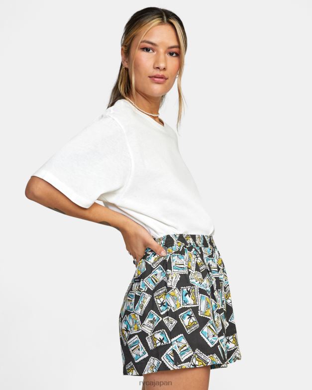 衣類 TP8J1618 黒 RVCA 女性 ソーヤーウーブンショーツ