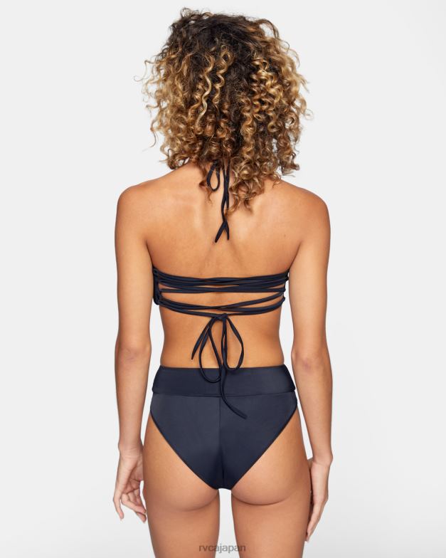 泳ぐ TP8J1621 黒 RVCA 女性 タイバックホルターバンドゥビキニトップ