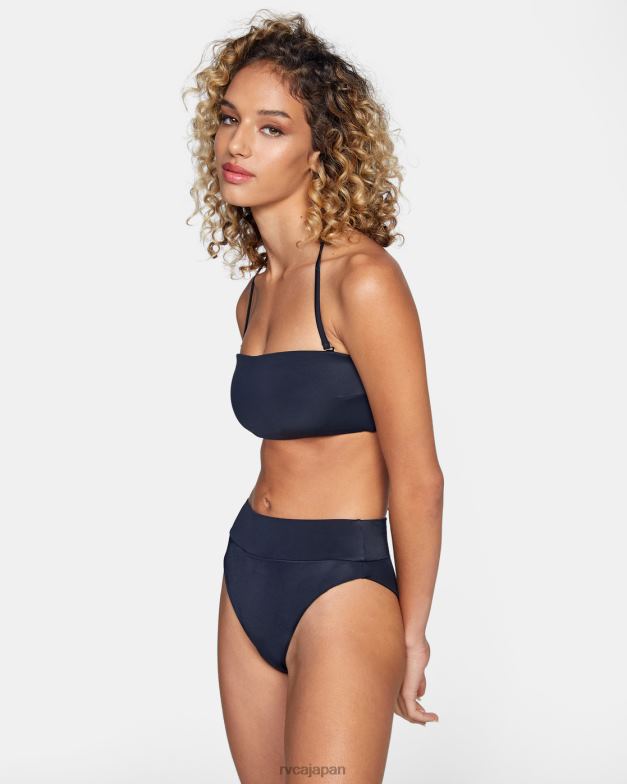 泳ぐ TP8J1621 黒 RVCA 女性 タイバックホルターバンドゥビキニトップ