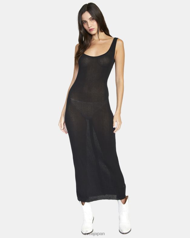 衣類 TP8J1622 黒 RVCA 女性 バックイットアップミディボディコンドレス