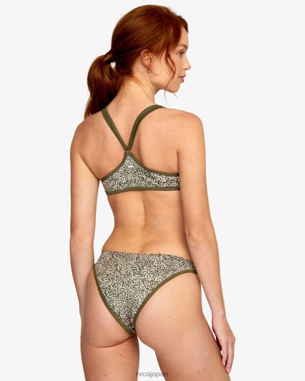 泳ぐ TP8J1624 マイクロキャットオリーブ RVCA 女性 ブロックブラレットビキニトップ