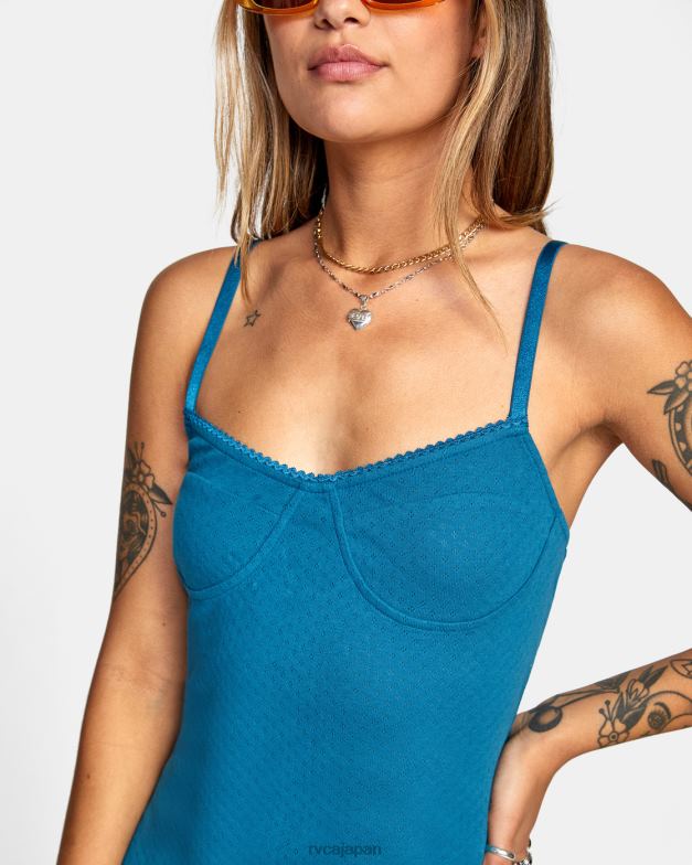 衣類 TP8J1626 シュノーケルブルー RVCA 女性 ジャストフレンズ ポインテール ミディドレス