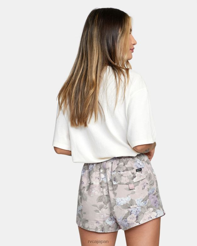 衣類 TP8J1629 オートミール RVCA 女性 キャンプソーヤー エラスティックウエストショーツ