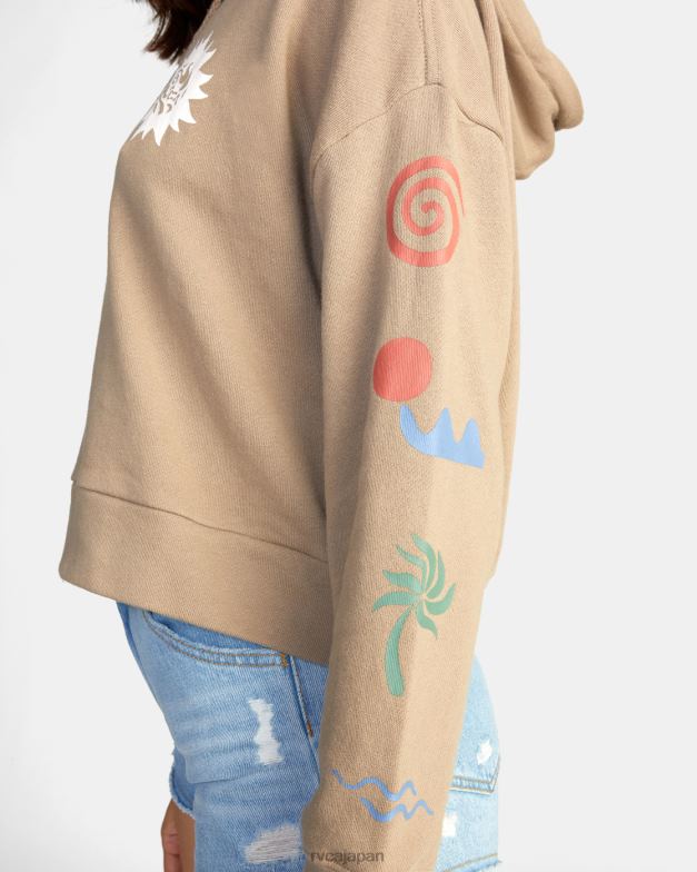 衣類 TP8J1641 ダークカーキ RVCA 女性 ブリーズプルオーバーパーカー