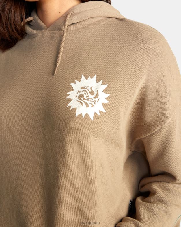 衣類 TP8J1641 ダークカーキ RVCA 女性 ブリーズプルオーバーパーカー