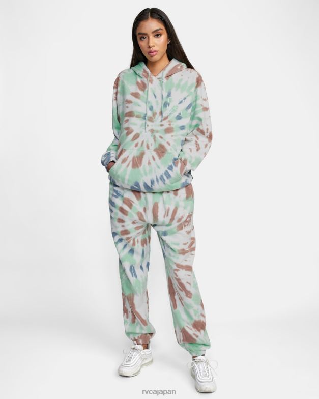衣類 TP8J1651 ミント RVCA 女性 ずっとタイダイパーカー