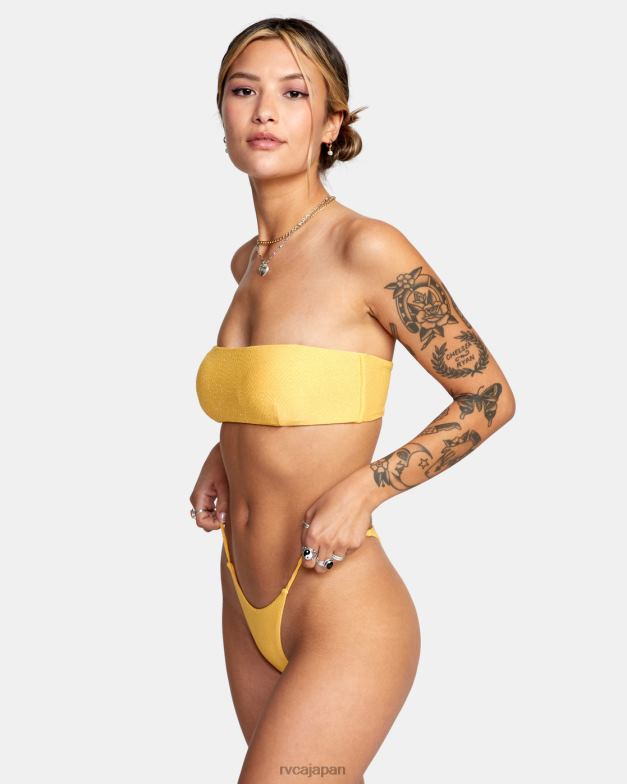 泳ぐ TP8J1653 マリーゴールド RVCA 女性 ブライトサイドの露出度の高いフレンチビキニボトムス