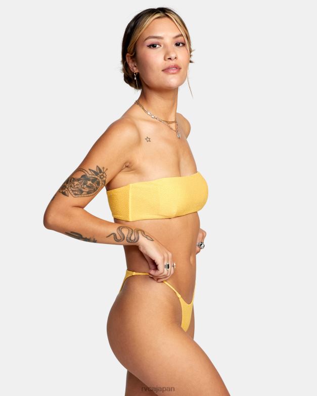 泳ぐ TP8J1653 マリーゴールド RVCA 女性 ブライトサイドの露出度の高いフレンチビキニボトムス