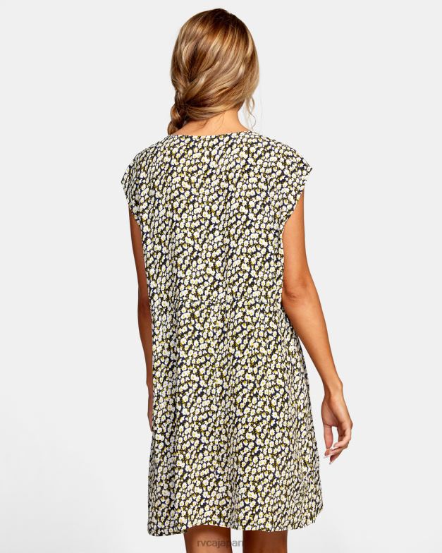 泳ぐ TP8J1655 黒 RVCA 女性 浅いノースリーブベビードールドレス