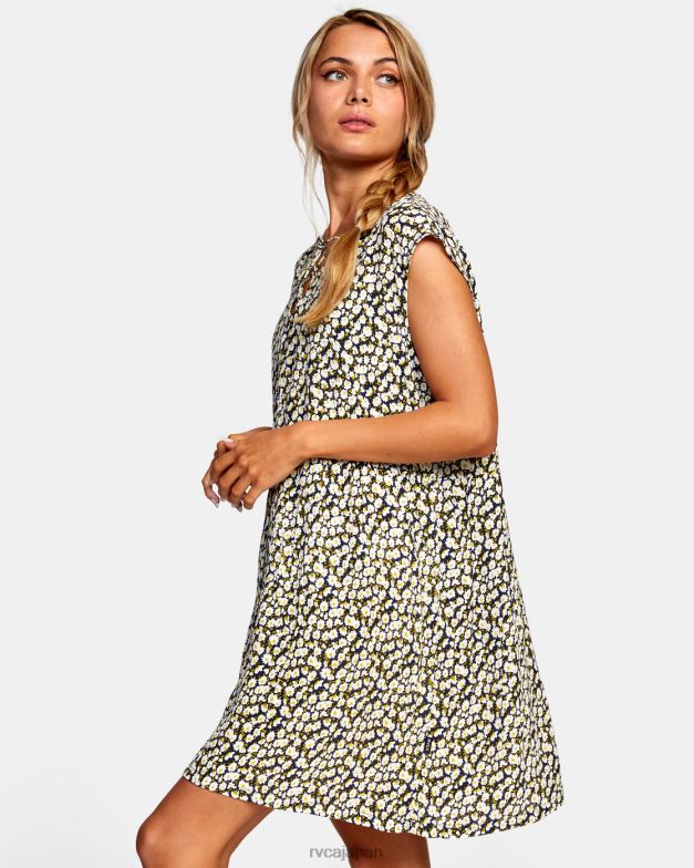 泳ぐ TP8J1655 黒 RVCA 女性 浅いノースリーブベビードールドレス