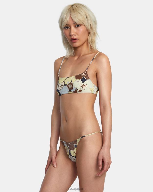 泳ぐ TP8J1658 マルチ RVCA 女性 レトロロウの露出度の高いビキニボトムス