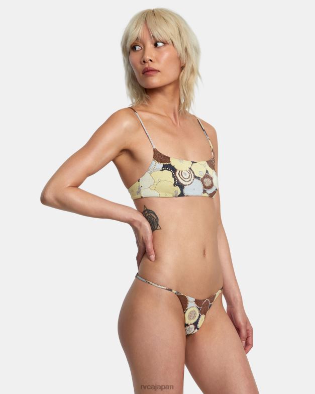 泳ぐ TP8J1658 マルチ RVCA 女性 レトロロウの露出度の高いビキニボトムス