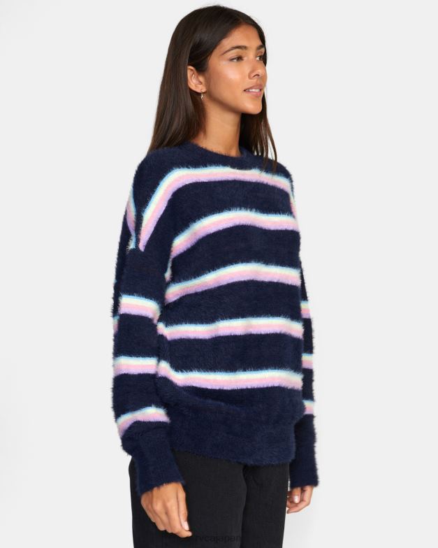 衣類 TP8J1665 夜中 RVCA 女性 プランジクルーネックセーター