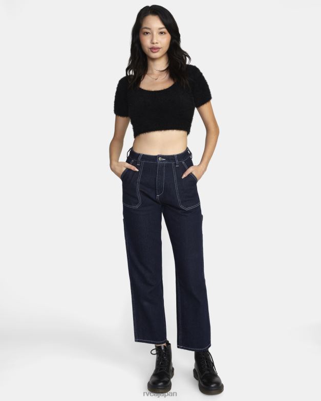 衣類 TP8J1667 黒 RVCA 女性 マレークロップドセーター