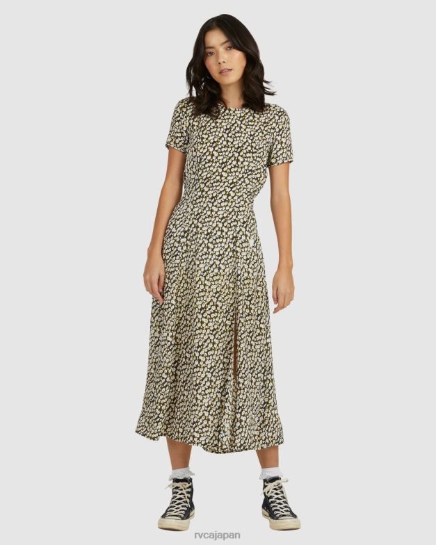 衣類 TP8J1679 黒 RVCA 女性 ドリームスケープ ミディドレス