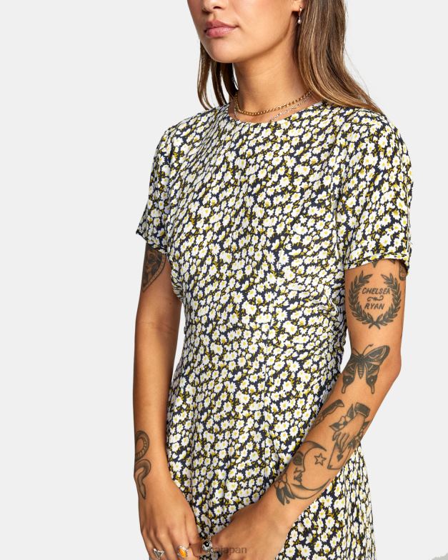 衣類 TP8J1679 黒 RVCA 女性 ドリームスケープ ミディドレス