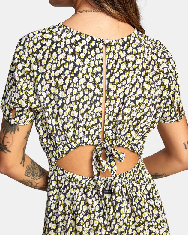 衣類 TP8J1679 黒 RVCA 女性 ドリームスケープ ミディドレス