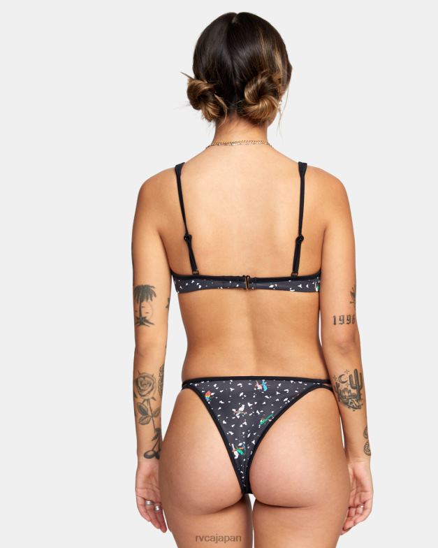 泳ぐ TP8J1684 黒 RVCA 女性 lp x klw アンケージドブラレットビキニトップ