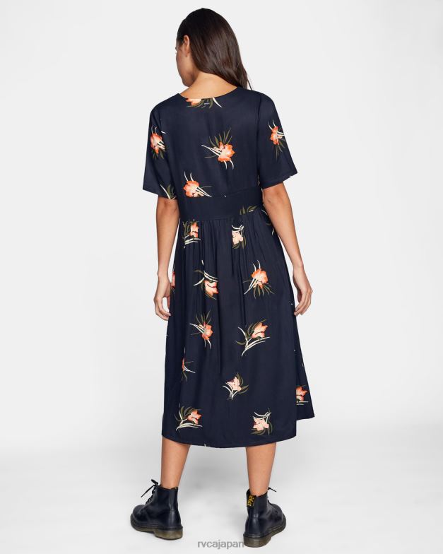 衣類 TP8J1687 本当の黒 RVCA 女性 アベニューミディド​​レス