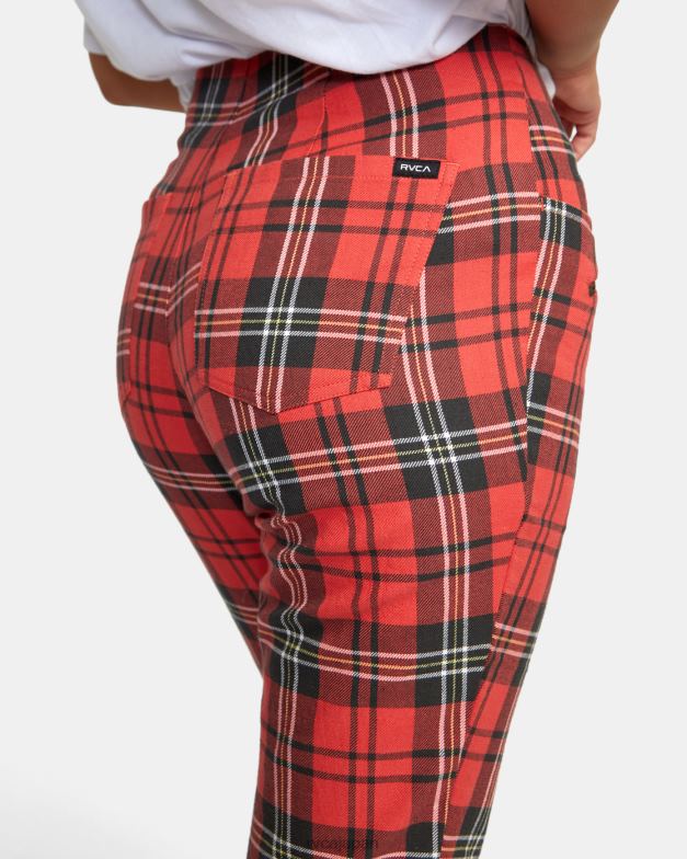 衣類 TP8J1688 菊 RVCA 女性 ラモーン ウーブンチェックパンツ