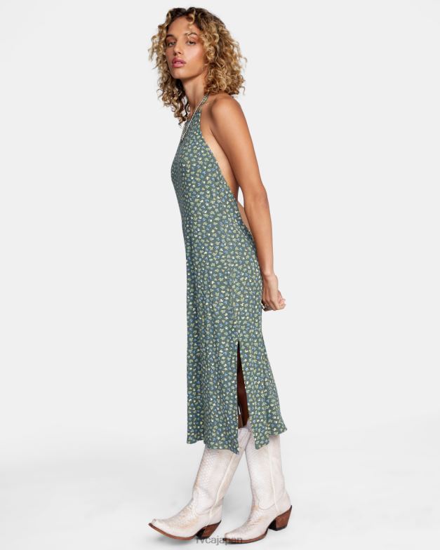 衣類 TP8J1697 カクタス RVCA 女性 無限に楽しいミディドレス