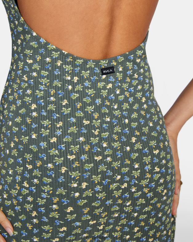 衣類 TP8J1697 カクタス RVCA 女性 無限に楽しいミディドレス