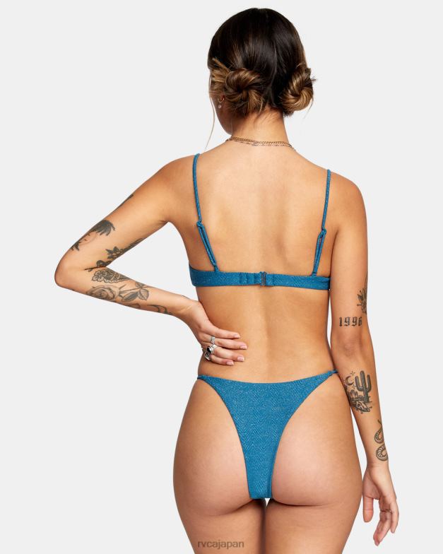 泳ぐ TP8J1718 シュノーケルブルー RVCA 女性 ブライトサイド ブラレット ビキニ トップ