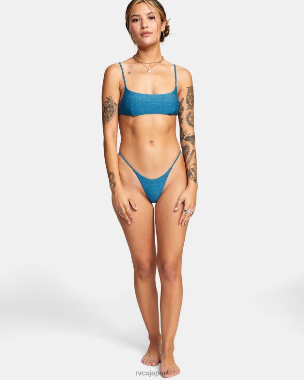 泳ぐ TP8J1718 シュノーケルブルー RVCA 女性 ブライトサイド ブラレット ビキニ トップ