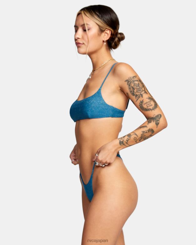 泳ぐ TP8J1718 シュノーケルブルー RVCA 女性 ブライトサイド ブラレット ビキニ トップ
