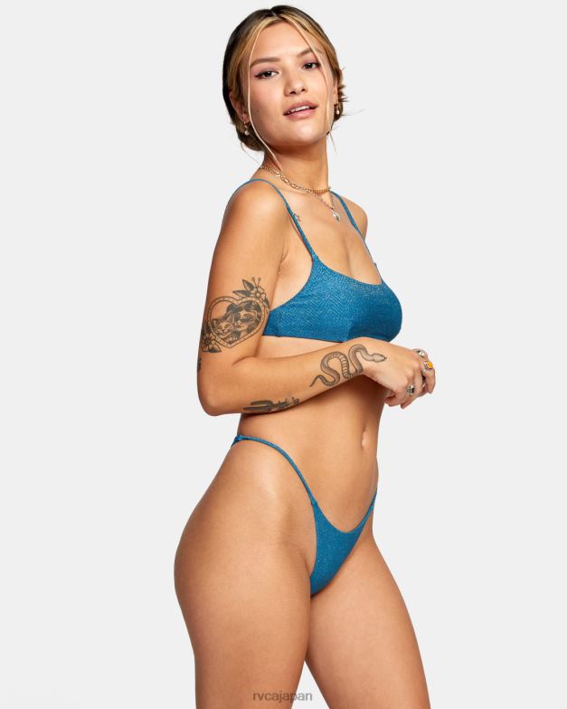 泳ぐ TP8J1718 シュノーケルブルー RVCA 女性 ブライトサイド ブラレット ビキニ トップ