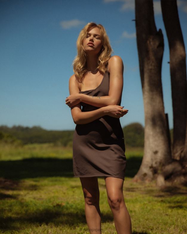 衣類 TP8J1727 コーヒー RVCA 女性 オフデューティバイアスミニドレス