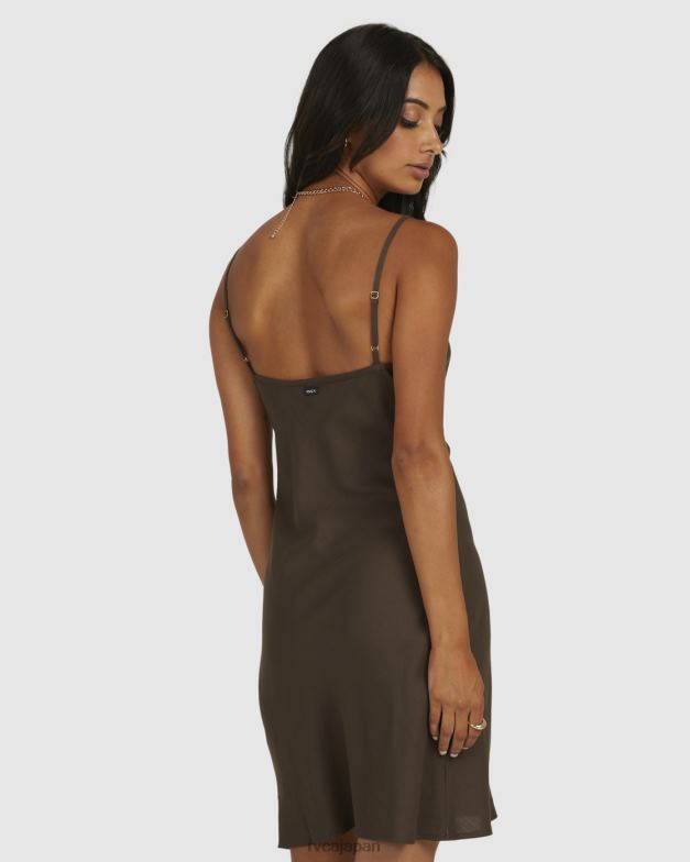 衣類 TP8J1727 コーヒー RVCA 女性 オフデューティバイアスミニドレス