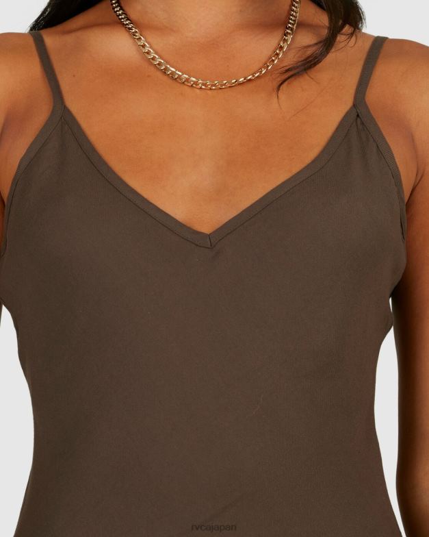 衣類 TP8J1727 コーヒー RVCA 女性 オフデューティバイアスミニドレス