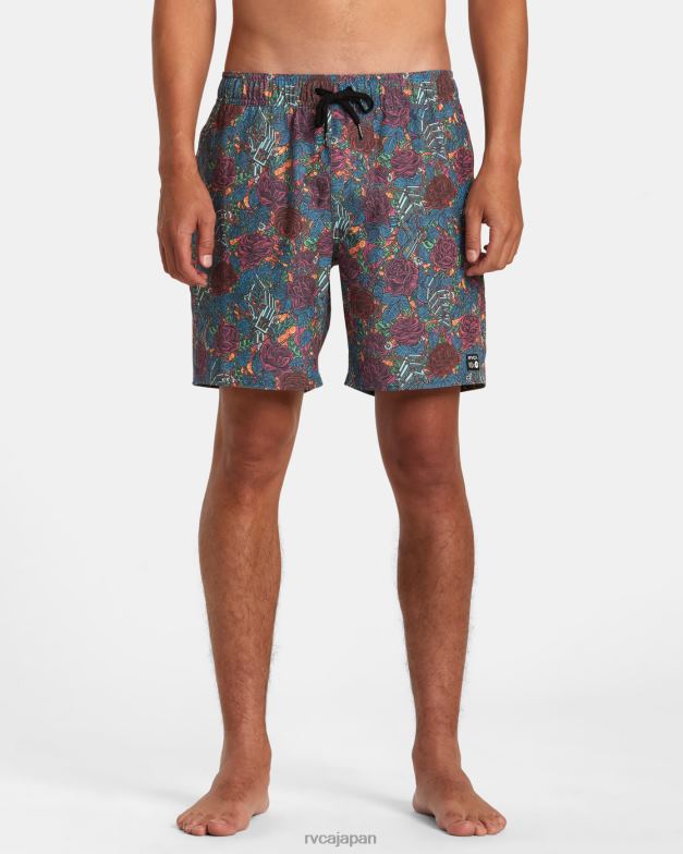 ボトムス TP8J185 マルチ RVCA ユニセックス マーティン アンダー エラスティック ウエスト ボードショーツ 17