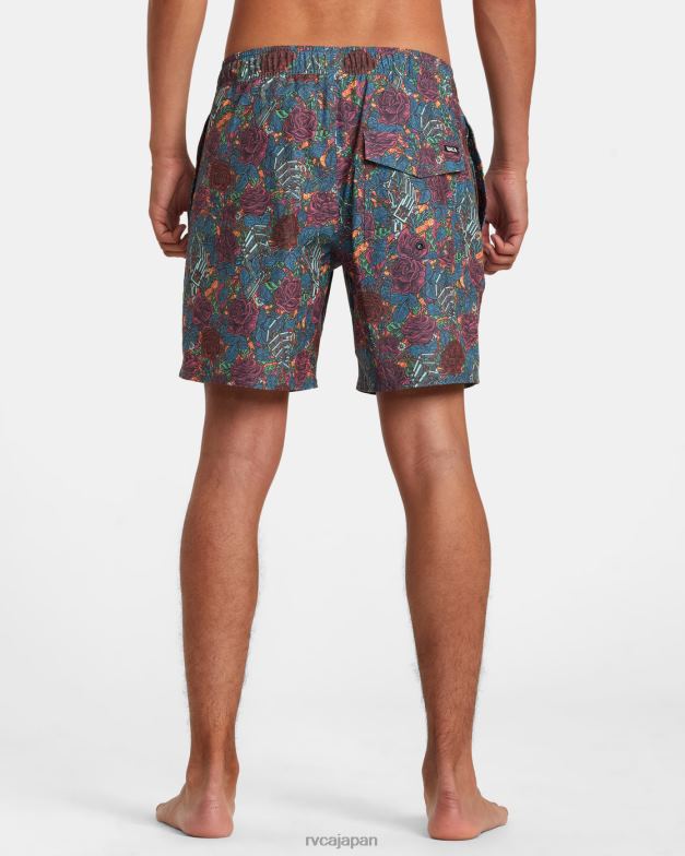 ボトムス TP8J185 マルチ RVCA ユニセックス マーティン アンダー エラスティック ウエスト ボードショーツ 17