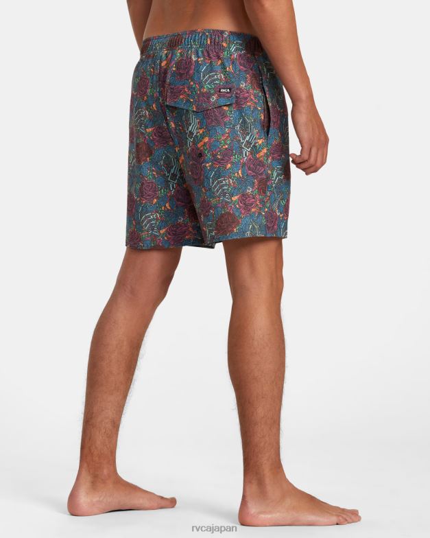 ボトムス TP8J185 マルチ RVCA ユニセックス マーティン アンダー エラスティック ウエスト ボードショーツ 17
