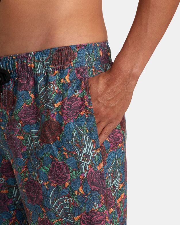 ボトムス TP8J185 マルチ RVCA ユニセックス マーティン アンダー エラスティック ウエスト ボードショーツ 17