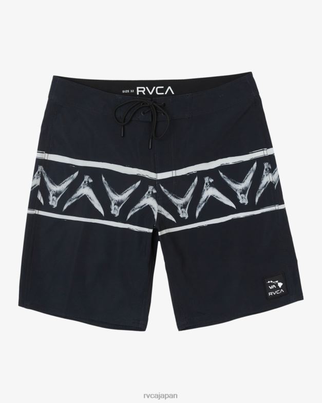 ボトムス TP8J189 黒 RVCA ユニセックス ハワイのレジェンドとマナのボードショーツ 18
