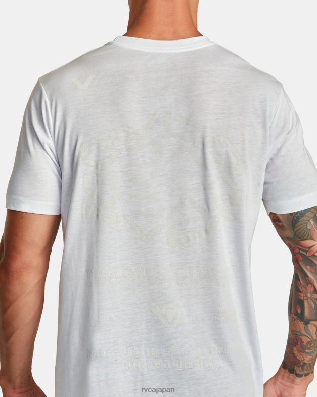 衣類 TP8J200 白 RVCA 男性 VAスポーツTシャツ