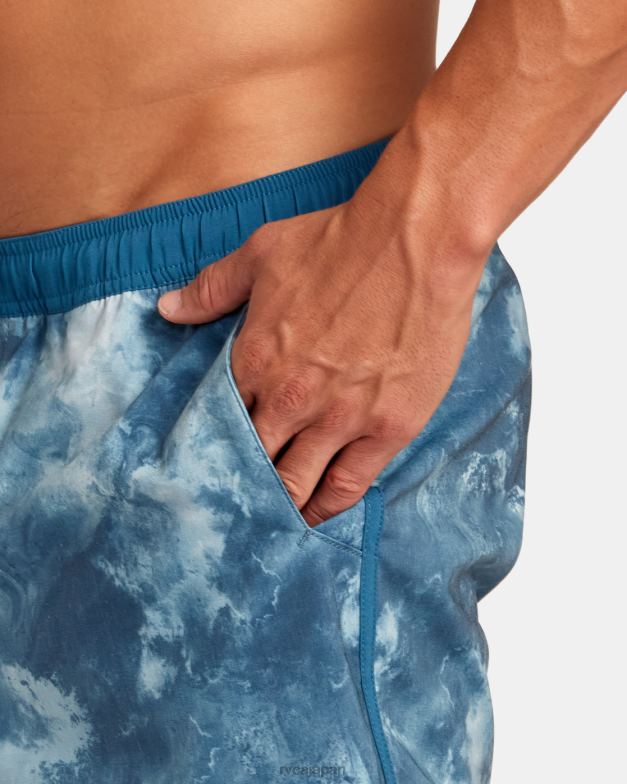 衣類 TP8J20 ティールのタイダイ RVCA 男性 ヨガー ハイブリッド エラスティック ウエスト アスレチック ショーツ 17
