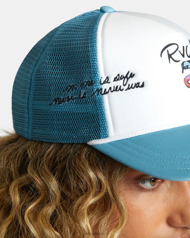 アクセサリー TP8J215 ムーディーブルー RVCA 女性 ローズマチャドのスネーク泡状トラッカーハット