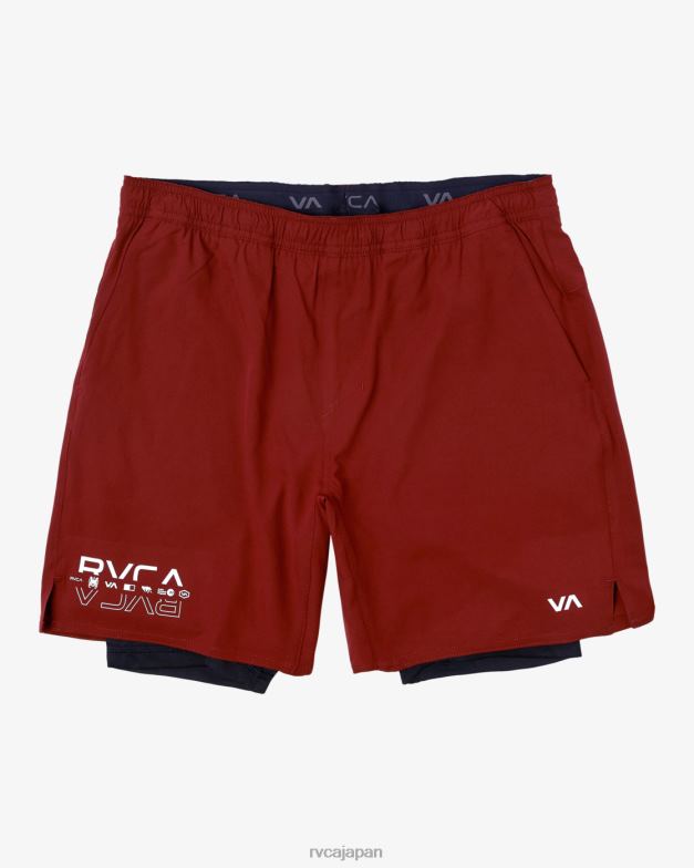 衣類 TP8J220 枢機卿 RVCA 男性 ヨガートレイン 2-in-1 伸縮性ウエスト ワークアウト ショーツ 17