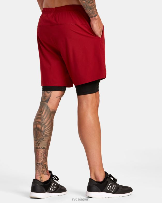 衣類 TP8J220 枢機卿 RVCA 男性 ヨガートレイン 2-in-1 伸縮性ウエスト ワークアウト ショーツ 17