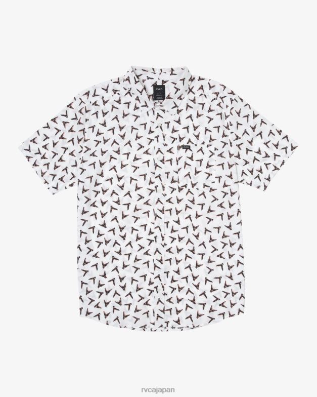 衣類 TP8J230 アンティークホワイト RVCA 男性 ハワイのレジェンドとマナの半袖シャツ
