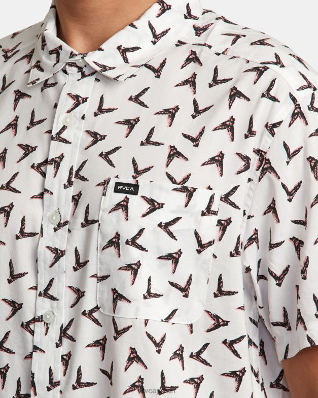 衣類 TP8J230 アンティークホワイト RVCA 男性 ハワイのレジェンドとマナの半袖シャツ