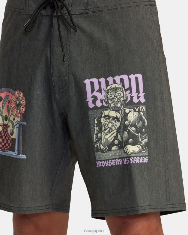 ボトムス TP8J231 黒 RVCA ユニセックス マーティン・アンダー ボードショーツ 18